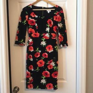 Midi floral pencil dress